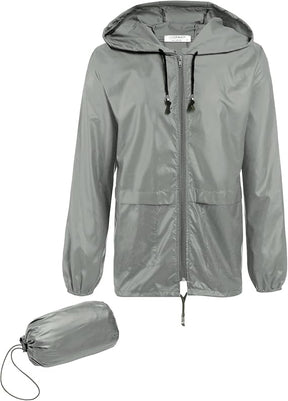 COOFANDY Mens Packable Rain Jacket Lightweight Waterproof Raincoat with Hood Outdoor Rain Gear Travel Hiking Cycling S-XXXL