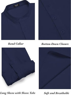 COOFANDY Men's 2 Pieces Cotton Linen Set Long Sleeve Henley Shirts Casual Beach Pants With Pockets Summer Yoga Outfits