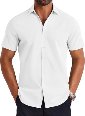 COOFANDY Mens Button Down Shirts Short Sleeve Casual Shirt Summer Untucked Dress Shirts
