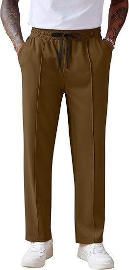 COOFANDY Men's Knit Sweatpants Lightweight Open Bottom Casual Pants Drawstring Jogger Yoga Pants with Pockets