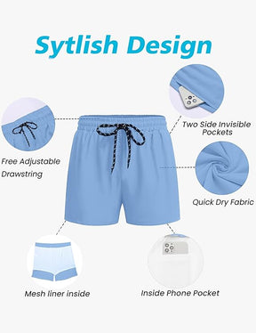 COOFANDY Men's Swim Trunks Quick Dry Bathing Suit with Pockets Swimwear Beach Board Short Swimsuit