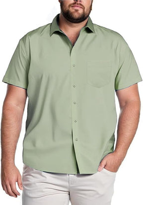 COOFANDY Big & Tall Dress Shirts for Men Short Sleeve Button Down Casual Shirts