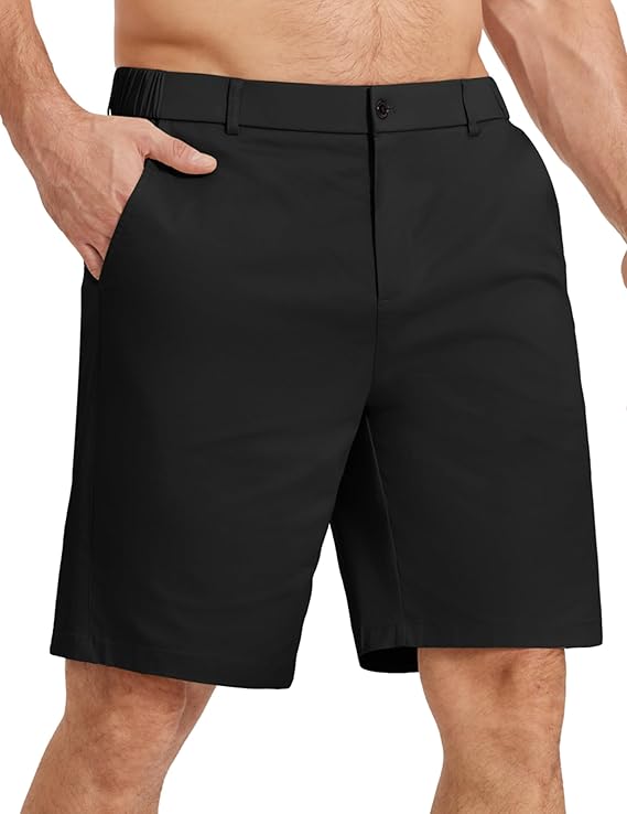 COOFANDY Mens Casual Shorts Classic Fit Chino Dress Shorts Lighweight Stretch Flat Front Golf Shorts with Pockets