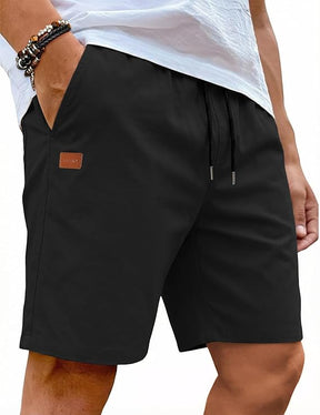 COOFANDY Men's Casual Shorts 9'' Cotton Drawstring Elastic Waist Lightweight Summer Beach Shorts with Pockets
