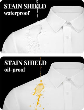 COOFANDY Mens Dress Shirts Long Sleeve Stain Shield Button Down Shirt Regular Fit Formal Business Wedding Shirts