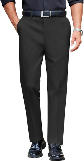 COOFANDY Mens Classic Casual Dress Pants Expandable Waist Suit Pant Slim Fit Flat Front Slacks