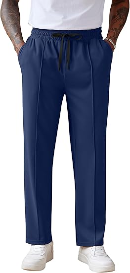 COOFANDY Men's Knit Sweatpants Lightweight Open Bottom Casual Pants Drawstring Jogger Yoga Pants with Pockets