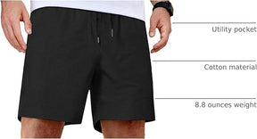 COOFANDY Men's Casual Shorts Waffle Elastic Waist Drawstring Shorts Lightweight Summer Beach Shorts