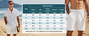 COOFANDY Mens Casual Shorts Elastic Waist Drawstring Shorts Summer Beach Linen Shorts