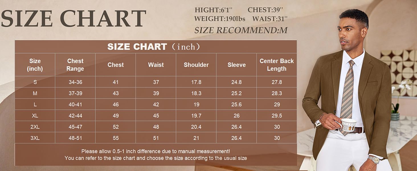 COOFANDY Men's Casual Blazer Lightweight Slim Fit Suit Jacket Two Button Cotton Sport Coats
