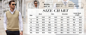 COOFANDY Men's Sweater Vest V Neck Slim Fit Cable Knitted Sleeveless Pullover Sweater
