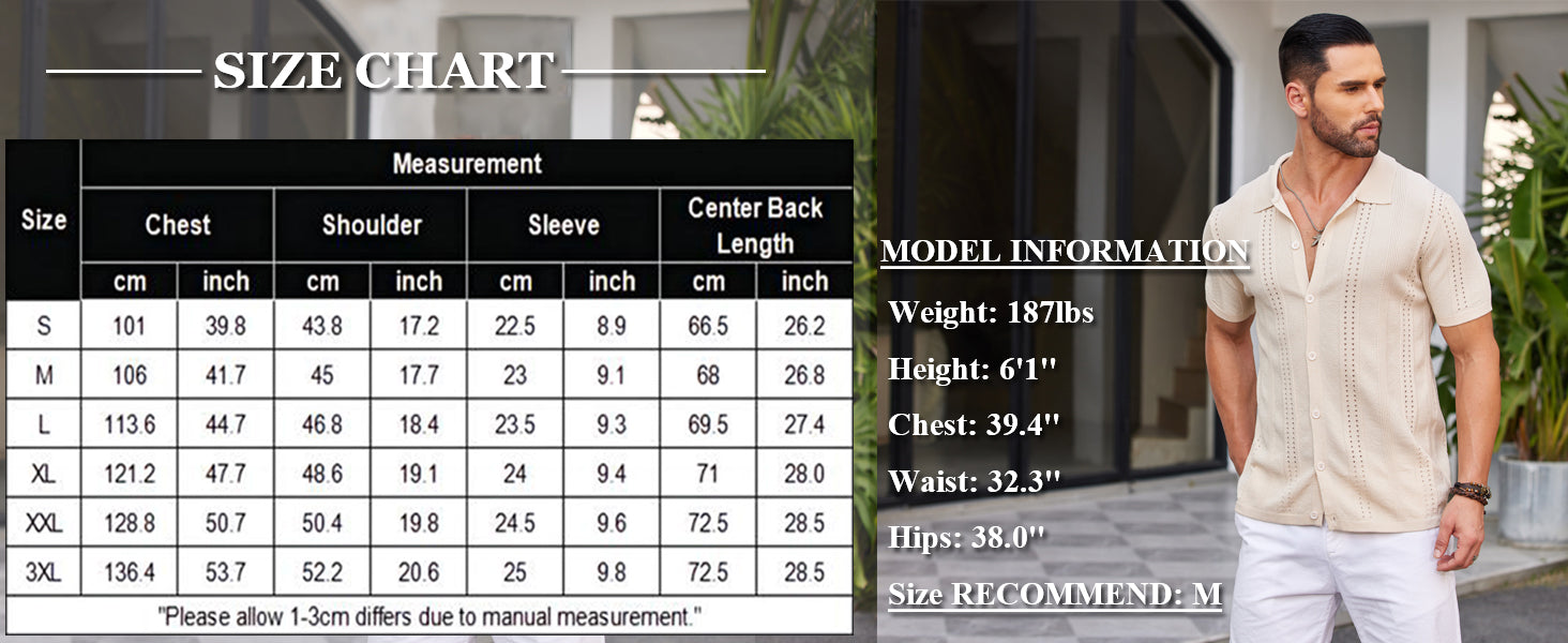 COOFANDY Men's Knit Shirts Short Sleeve Button Down Polo Shirt Fashion Casual Summer Beach Shirts