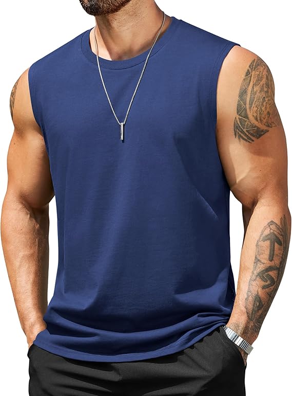 COOFANDY Men's Tank Top Cotton Workout Sleeveless Muscle T Shirts Casual Summer Tank Shirts