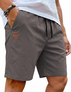 COOFANDY Men's Casual Shorts 9'' Cotton Drawstring Elastic Waist Lightweight Summer Beach Shorts with Pockets