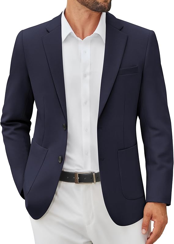 COOFANDY Men's Casual Blazer Jacket Slim Fit Two Button Suit Jackets Lightweight Knit Sport Coat