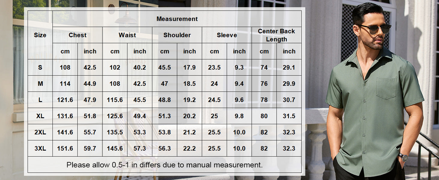 COOFANDY Men's Short Sleeve Dress Shirts Wrinkle Free Regular Fit Dress Shirt Textured Casual Button Down Shirts