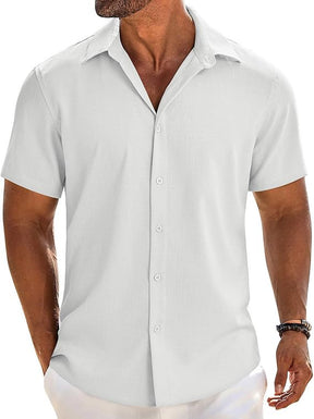 COOFANDY Button Down Shirt Short Sleeve Casual Shirts Linen Shirts