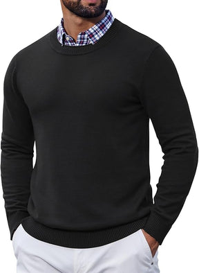 COOFANDY Mens Crewneck Sweater Pullover Knit Sweater Lightweight Sweaters with Ribbing Edge