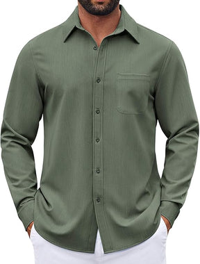 COOFANDY Men's Long Sleeve Button Down Denim Dress Shirt