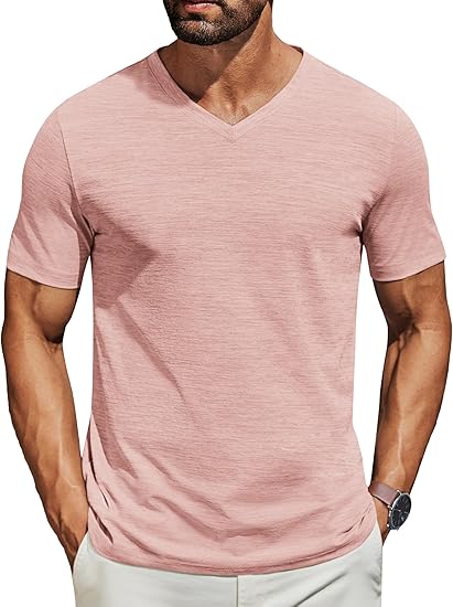 COOFANDY Men's T Shirts Short Sleeve Classic V Neck T-Shirt Casual Summer Basic Tee Shirt
