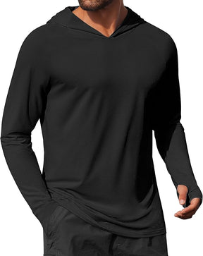 COOFANDY Mens UPF 50+ Hoodie Shirts Long Sleeve Rash Guard Sun Protection Fishing Shirts Lightweight Quick Dry Hoodies