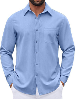 COOFANDY Men's Long Sleeve Button Down Denim Dress Shirt