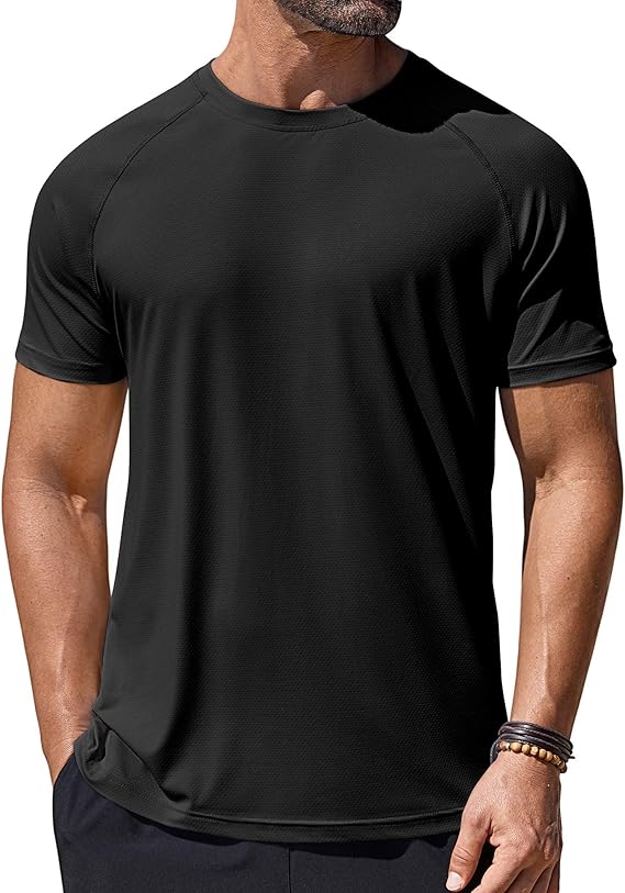 COOFANDY Mens Swim Shirt Short Sleeve UPF 50+ Sun Protection Shirt Rah Guard Athletic Quick Dry T Shirts