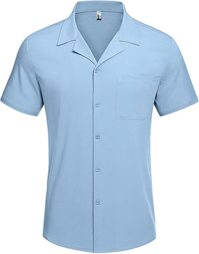 COOFANDY Men's Casual Button Down Shirts Short Sleeve Summer Beach Shirt Fashion Textured Shirts with Pocket