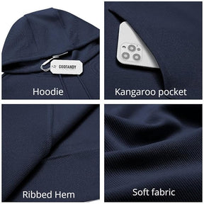 COOFANDY Mens Hoodie Long Sleeve Casual Pullover Hooded Sweatshirt Fashion Drawstring Hoodies with Pocket