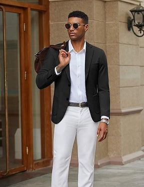 COOFANDY Men's Casual Knit Blazer Slim Fit Lightweight Sport Coat Stretch Two Button Suit Jacket