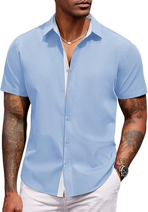 COOFANDY Men's Wrinkle Free Business Dress Shirts Short Sleeve Button Down Shirts S-XXXL
