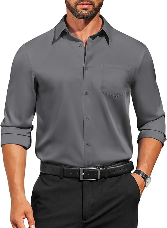COOFANDY Mens Dress Shirts Long Sleeve Business Casual Button Down Shirts Regular Fit Formal Shirts
