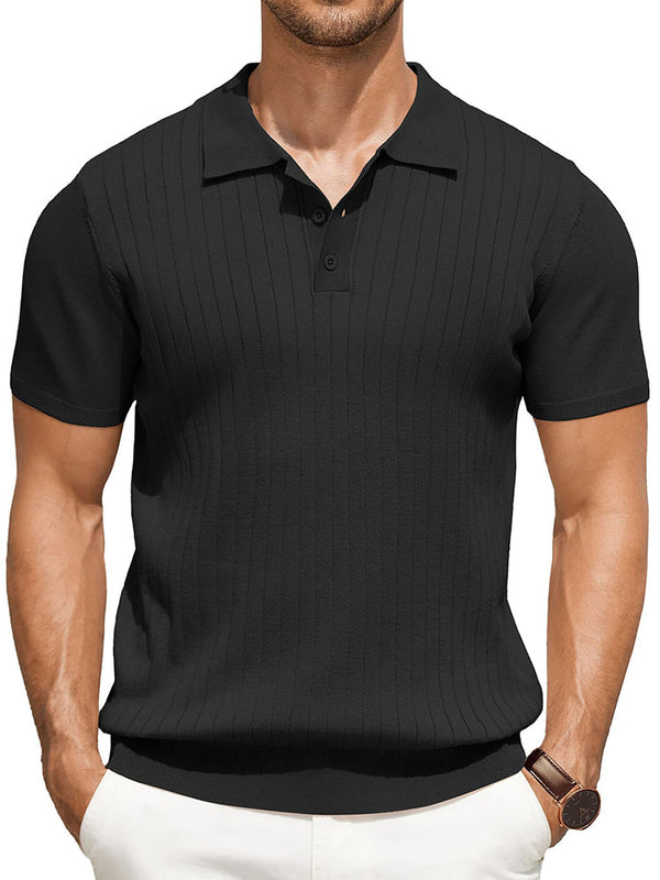 COOFANDY Men's Knit Polo Shirts Short Sleeve Ribbed Knitted Shirt Summer Lightweight Casual Golf Shirts