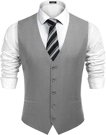 COOFANDY Men's Business Suit Vest Casual Dress Vest Slim Fit Formal Waistcoat