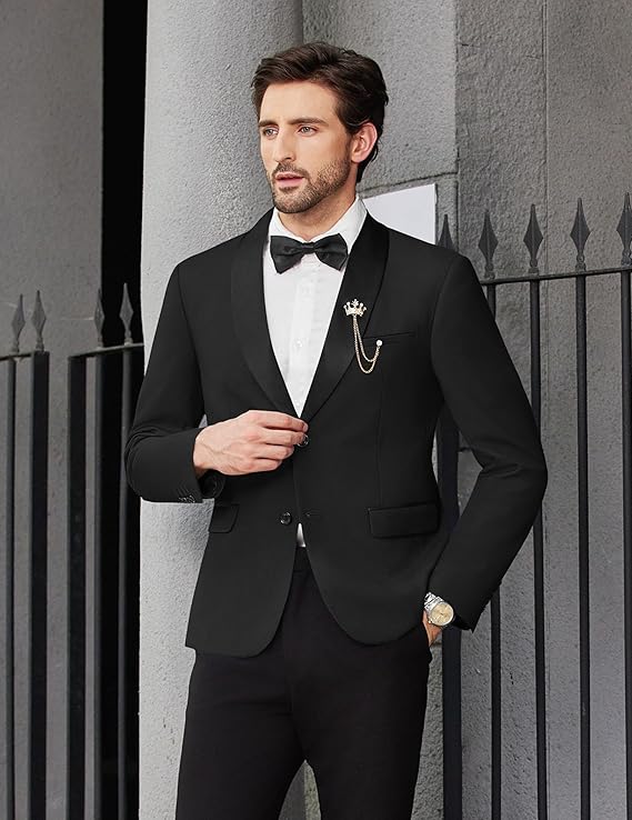 COOFANDY Men Tuxedo Jacket Slim Fit Blazer Suit Jacket Prom Dinner Party Wedding