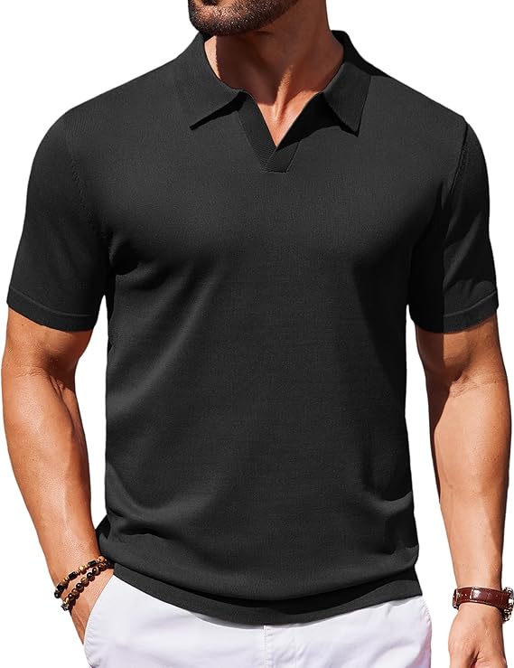 COOFANDY Knit Polo Shirts Polo T Shirt Golf Shirts