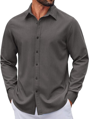 COOFANDY Men's Casual Button Down Long Sleeve Untucked Denim Dress Shirt