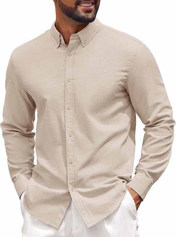 COOFANDY Men's Long Sleeve Regular Fit Button Down Oxford Shirt