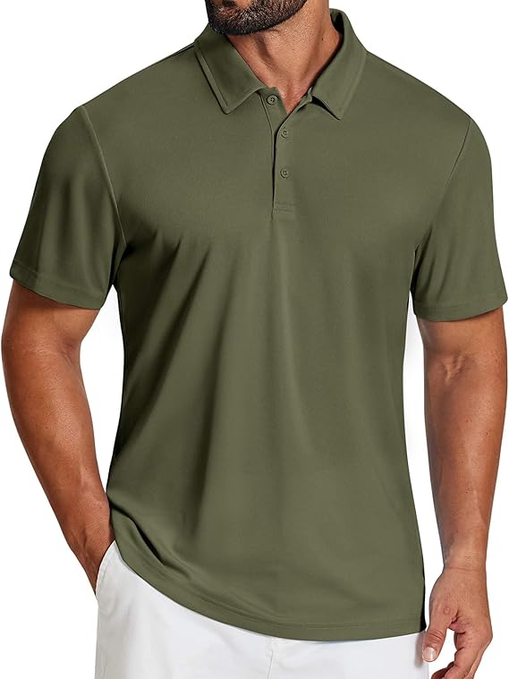 COOFANDY Mens Polo Shirts Short Sleeve Golf Shirt Moisture Wicking Quick Dry Collared Performance Polo Shirts for Men