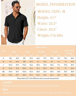 COOFANDY Men's Short Sleeve Button Down Shirt Casual Summer Beach Shirt Waffle Knit Shirts Wrinkle Free Untucked Shirt