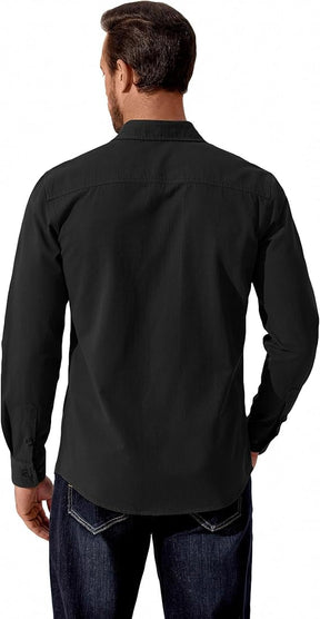 COOFANDY Mens Western Cowboy Shirt Long Sleeve Cotton Button Down Work Shirts with Pockets