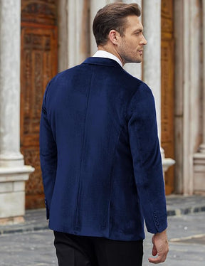 COOFANDY Men's Velvet Blazer Notched Lapel Velour Suit Jacket One Button Tuxedo Jackets for Wedding Prom Party Dinner