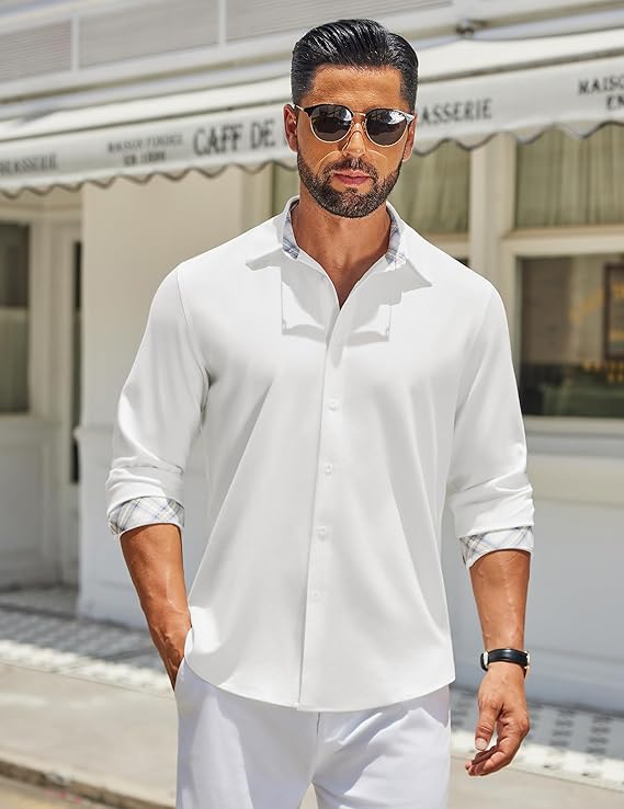 COOFANDY Men's Long Sleeve Button Down Regular Fit Dress Shirt