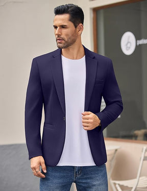 COOFANDY Men's Casual Blazer Jacket One Button Suit Jackets Lightweight Knit Sport Coat