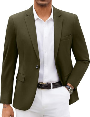 COOFANDY Mens Blazer Jacket One Button Casual Suit Jackets Stretch Knit Sport Coat