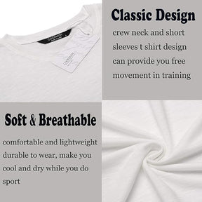 COOFANDY Men Muscle Workout T Shirt Gym Bodybuilding Active Short Sleeve Tee Top Black