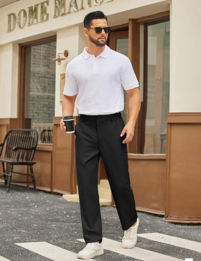COOFANDY Mens Casual Chino Pants Classic Fit Stretch Wasit Trousers Business Casual Dress Pants