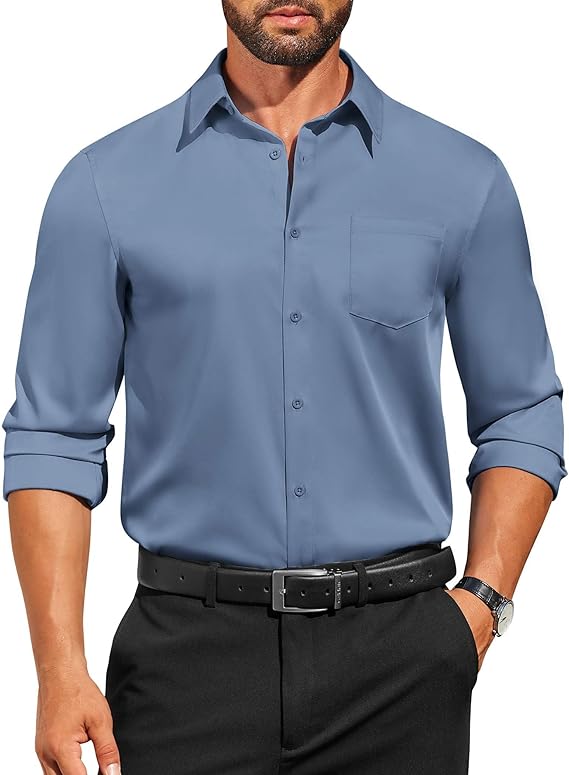 COOFANDY Mens Dress Shirts Long Sleeve Business Casual Button Down Shirts Regular Fit Formal Shirts