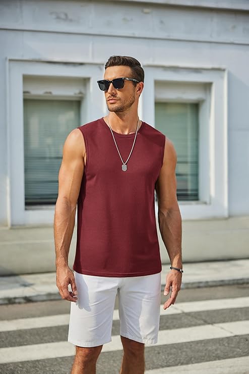 COOFANDY Mens Workout Tank Tops Cotton 3 Pack Soft Gym Muscle Shirt Sleeveless Classic T Shirts