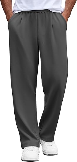 COOFANDY Mens Casual Sweatpants Open Bottom Lounge Pants Lightweight Baggy Workout Yoga Track Pants